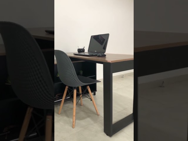 Mesa para Escritório Next 3 Gavetas 2 Prateleiras Ipê/Preto - Artany Móveis