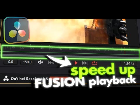 davinci resolve→ how to speed up playback in Fusion