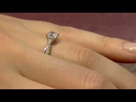 PR1029 0.66 Carat Round Cut Side Stone Engagement ring