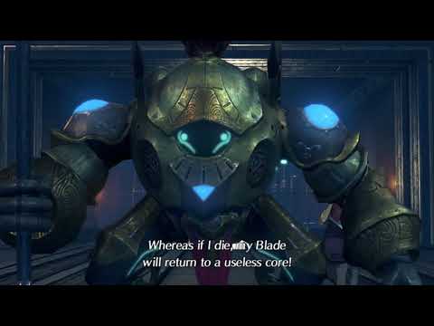 Hiding Behind His Blade . Cutscene . Xenoblade Chronicles 2 .