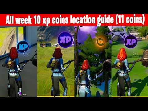 All Week 10 XP Coin Locations guide | all 11 coins | 2 GOLD, PURPLE, BLUE, GREEN |
