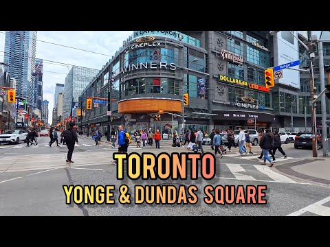 Toronto 🇨🇦 Saturday Yonge Street Downtown Walking Tour Canada 4k