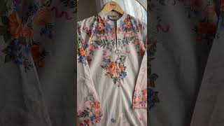 Beige Printed Lawn Kurta Set - Video 2