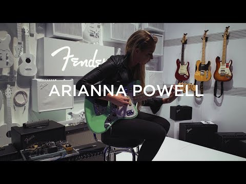 Arianna Powell plays a Fender Jaguar.