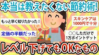 【有益】本当は教えたくない節約術！レベル下げてもOKなもの教えて！【ガルちゃん】