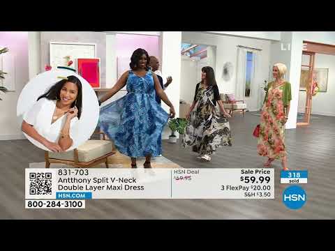 Antthony Split VNeck Double Layer Maxi Dress