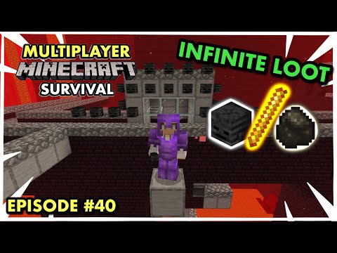 JC Playz - MAKING AN AUTOMATIC WITHER SKELETON FARM in Multiplayer Minecraft Survival (Ep. 40)