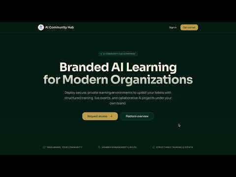 AI Community Hub product tour preview