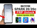 Tecno SPARK 20 20c Google FRP Bypass Fixed YouTube Update 100 Working Without Pc
