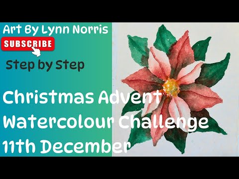 Create an EASY STUNNING Watercolour Poinsettia in 15 Minutes