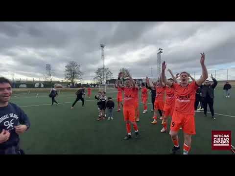 Celebración del Ciudad Rodrigo CF tras derrotar al Salamanca CF UDS B