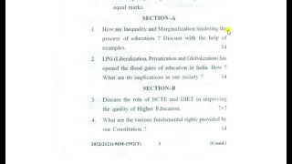 GNDU Question Paper 2021 -Contemporary India and Education (Semester-1)