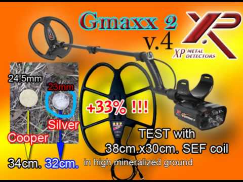 XP GMAXX 2 V4. field test with 38cm.x30cm. DD SEF search coil +30%