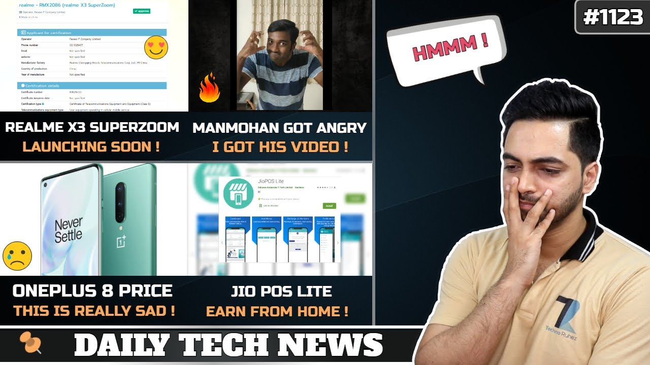 Realme X3 SuperZoom,Manmohan Got Angry On Me,MIUI 12 Update List,Oneplus 8 Price,Jio Earn Money App