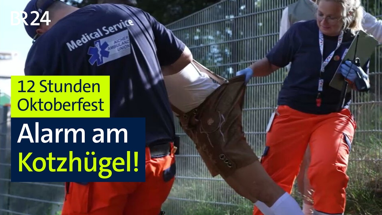 Oktoberfest: 12 Stunden zwischen Anstich, Notfall und Maßkrug-Stress | Abendschau Reportage | BR24
