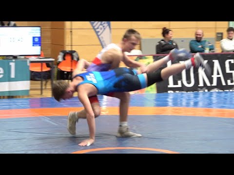 Wrestling / Ringen LM Sachsen 2024, Leipzig, Jugend A (U17) Freestyle, 65 kg, Rau - Kalupner, F 5+6