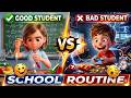 Good Student vs Bad Student at School | Fun Comparison 3D Learning Video #SchoolRoutine DEFAULT Thumbnail