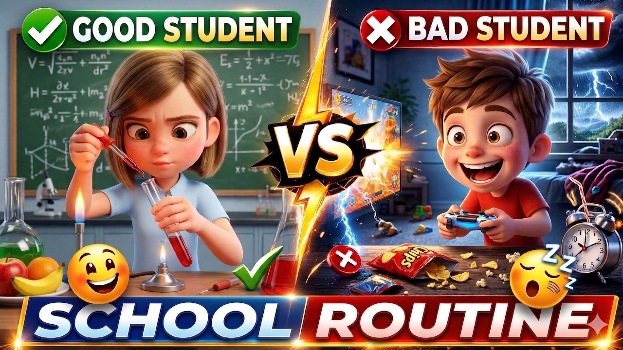 Good Student vs Bad Student at School | Fun Comparison 3D Learning Video #SchoolRoutine