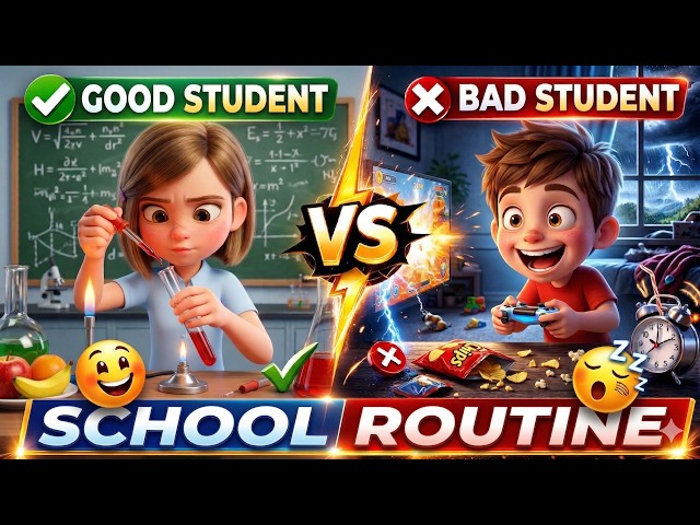 Good Student vs Bad Student at School | Fun Comparison 3D Learning Video #SchoolRoutine SDDEFAULT Thumbnail