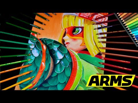 Drawing - ARMS - Min Min Nintendo Switch  / lookfishart Video