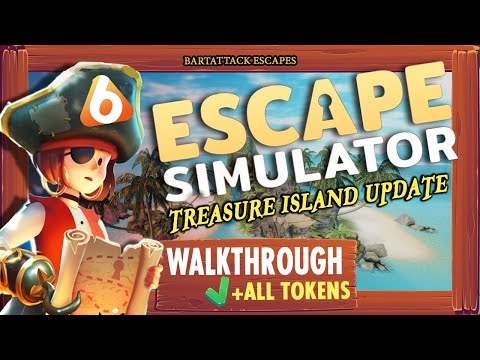ESCAPE SIMULATOR : TREASURE ISLAND (free update) | Walkthrough + All tokens... AARRR!
