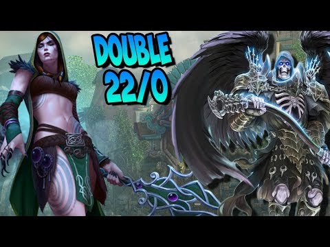 DOUBLE 22 AND 0 THANATOS BUILD COMBO WITH DOUBLEJ! - SMITE