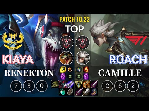 GAM Kiaya Renekton vs T1 Roach Camille Top - KR Patch 10.22