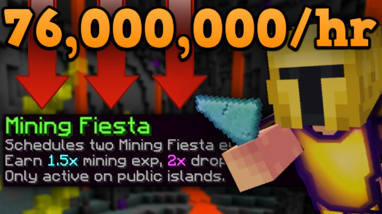 76,000,000/HR FROM MINING! INSANE PROFITS DURING MINING FIESTA IN HYPIXEL SKYBLOCK!