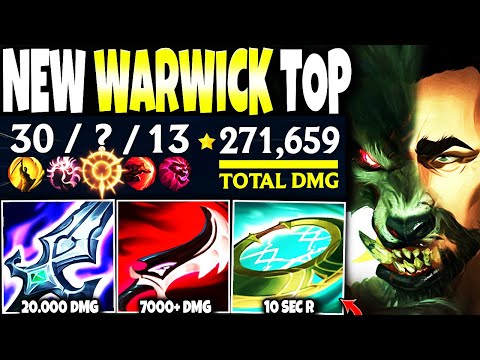 I COOKED A NEW WARWICK TOP LANE MONSTROUS BUILD: 30KILLS + 100% HP/R & 270.000 TOTAL DMG
