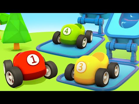 Helper Cars cartoons. Learning colors & numbers in English. 3D animation series.