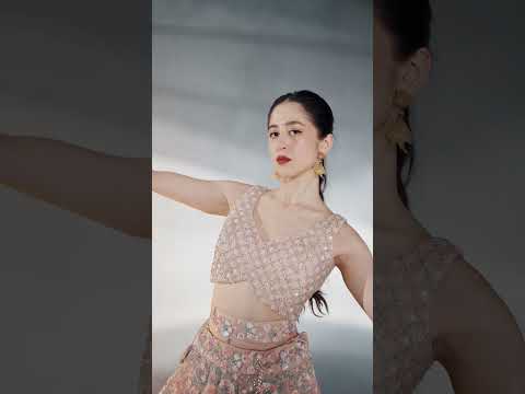 Peach Net Multi Sequins with heavy Zarkan embroidery Semi-Stitched Lehenga choli & Dupatta