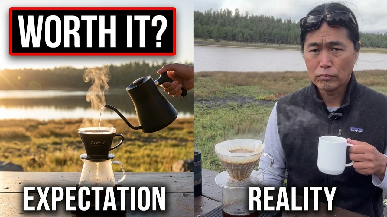 Outdoor Coffee Is Not Cracked Up To Be (Wind & Cold Water)
