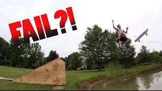 Epic Pond Skateboard Ramp! | Fail or Win?!