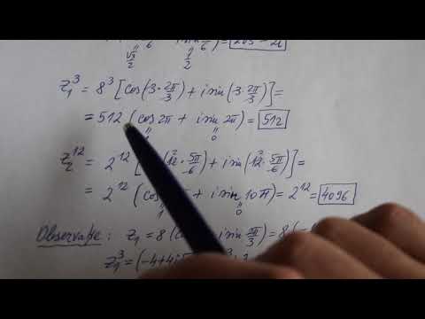 Operatii cu numere complexe în forma trigonometrica