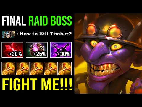 CRAZY RAID BOSS TIMBER Even Hard Counter Slark Can't Hurt + 85% Spell Lifesteal DotA 2 Offlane Guide