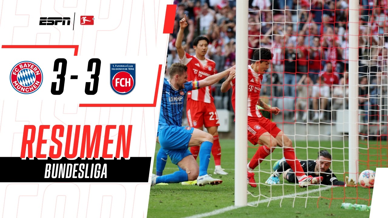 BAYERN GUARDÓ FIGURAS Y SALVÓ UN EMPATE CON EL ÚLTIMO DE LA TABLA | Bayern 3-3 Heidenheim | RESUMEN