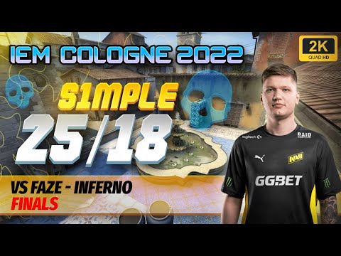 CSGO POV PLAYS - s1mple (25/18) vs Faze [Inferno] @ IEM Cologne 2022 Grand Finals