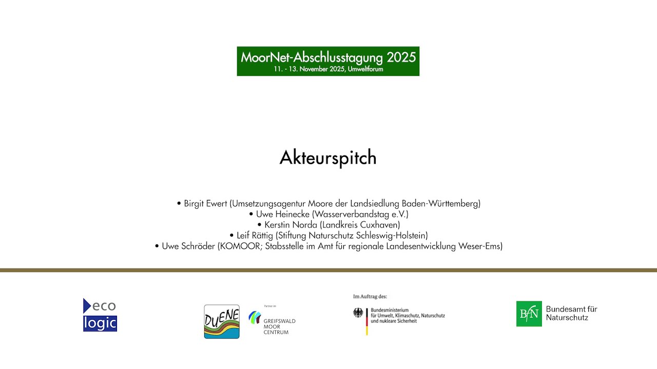 MoorNet Abschlusstagung | Akteurspitch