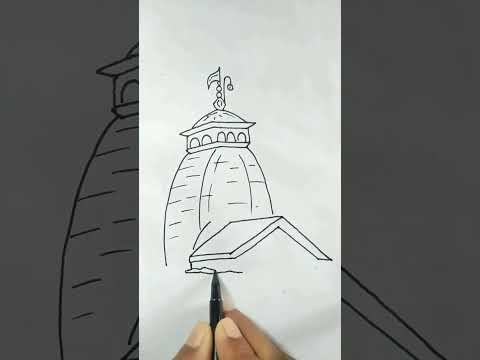 Kedarnath Temple Drawing Easy Step by Step /#Short #kedarnath