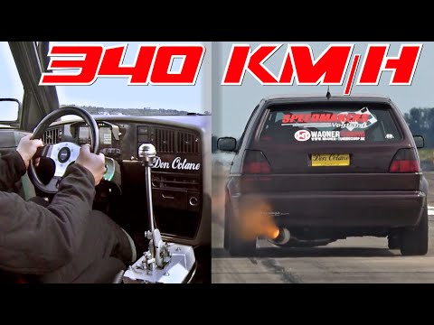 1300HP VW Golf 2 BIG Turbo - Fastest Golf in the world - 340kmh WORLD RECORD