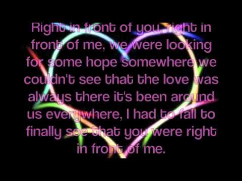 RIght In Front of You - Celine Dion w/ lyrics on screen