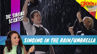 Vocal Coach Reacts GLEE - Singing In the Rain/Umbrella | WOW! They were...