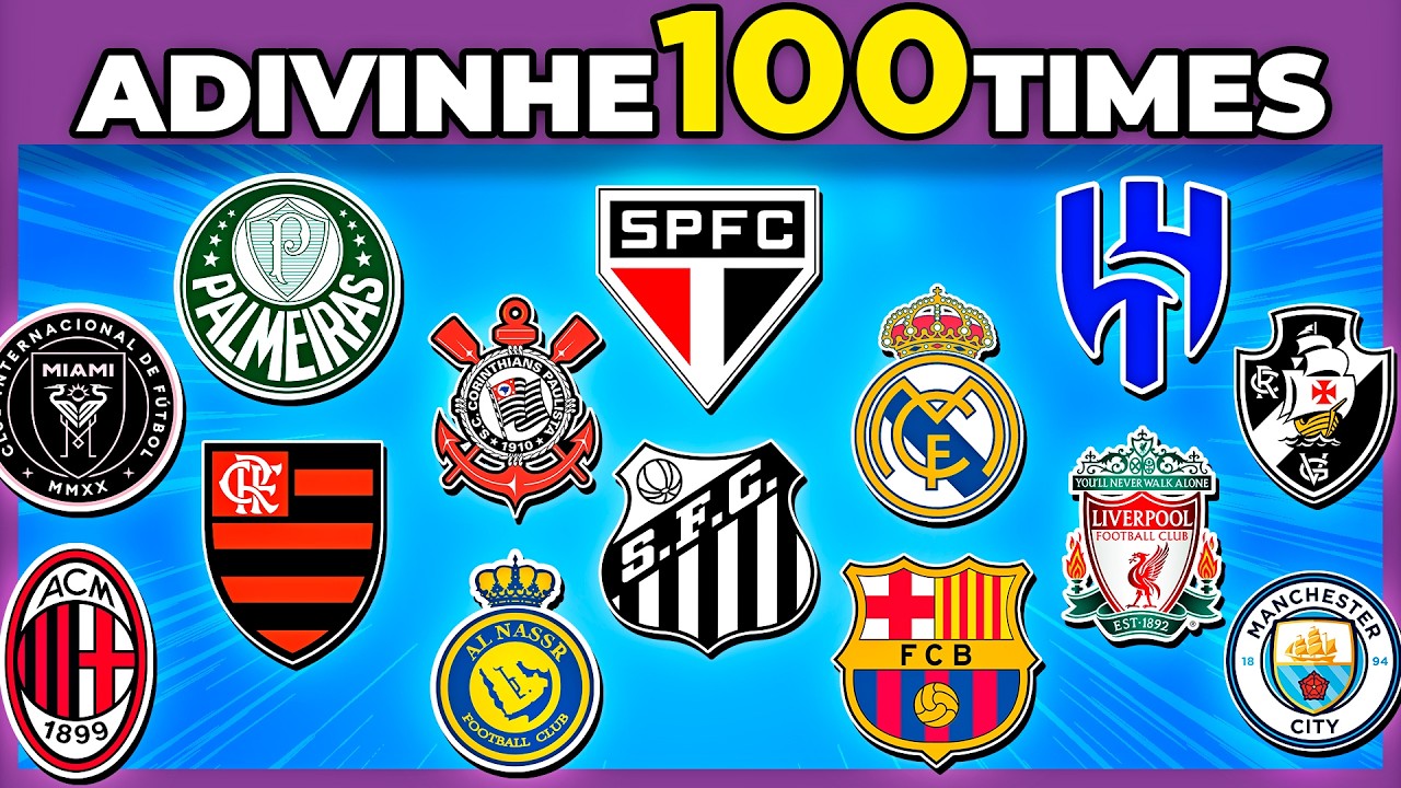 ⚽🛡️ADIVINHE 100 TIMES DE FUTEBOL PELO ESCUDO |Quantos brasões você acerta? #quiz #futebol #macaquiz