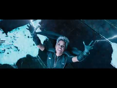 Trailer collage: Paris summit, Magneto’s lift, and Sentinels — the score’s action and politics in one glance