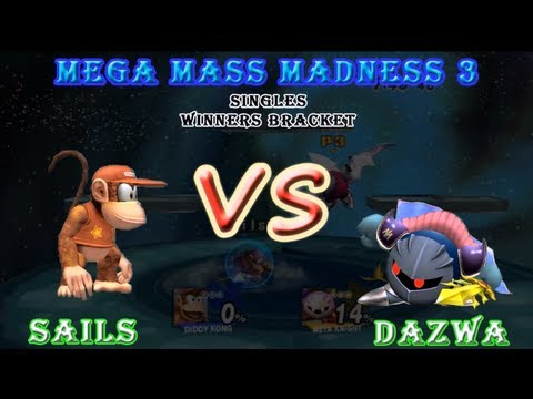 SSBB - Sails (Diddy) Vs Dazwa (Metaknight) - Mega Mass Madness 3