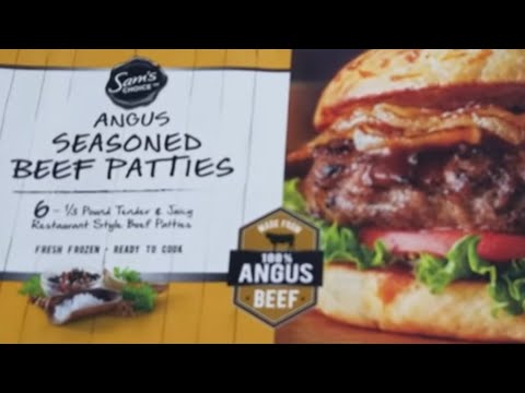 Sams Choice Angus Seasoned Beef Patties Hamburgers...