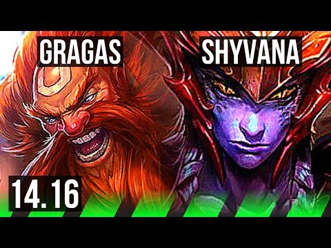 GRAGAS vs SHYVANA (JGL) | 8/1/11, 900+ games, Godlike | EUW Master | 14.16