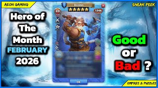 🌟Reseña y calificación del héroe del mes de febrero de 2026, Dvalin - Empires & Puzzles |Avance|