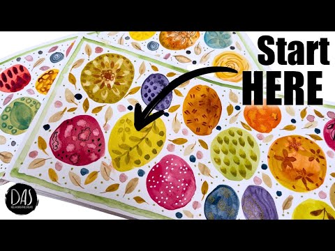 Simple Circles - beginner friendly watercolor painting session to improve water control and vibrancy