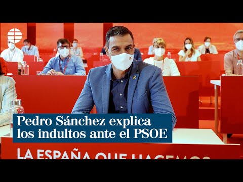Pedro Sánchez explica los indultos ante el PSOE: un "primer paso valiente"
